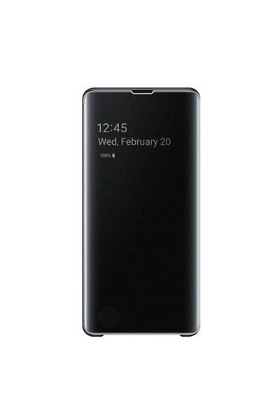 OEM Flip Clearview High Quality Case for Samsung Galaxy S10+/S10 Plus, Black