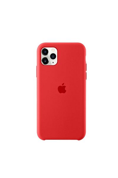 OEM Carcasă din silicon roșie cu logo Apple pentru iPhone 11 Pro