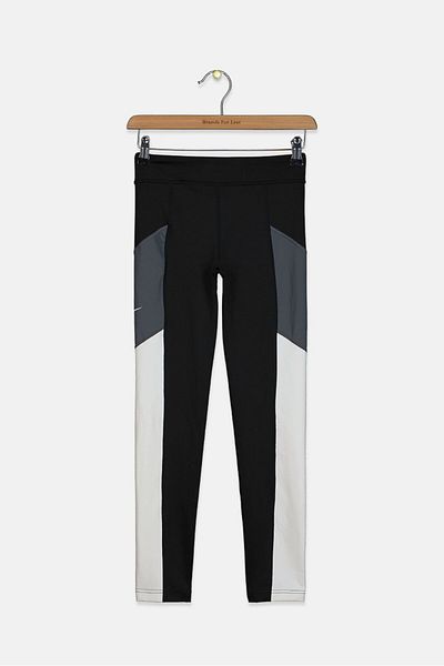 Nike Kids Girl Tight Fit Training Leggings, Black and White
