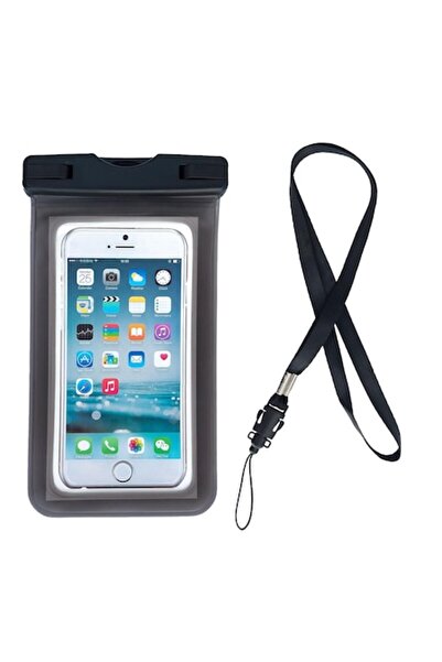 SOHO Waterproof pouch with lanyard for smartphones up to 6.7" - transparent black