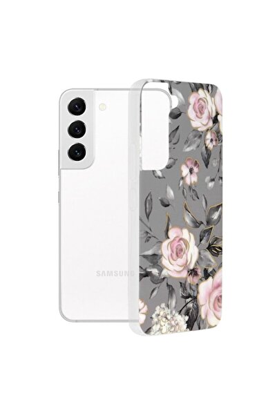 OEM Husă de telefon pentru Samsung Galaxy S22 5G, seria Techsuit Marble, Bloom of Ruth Gray