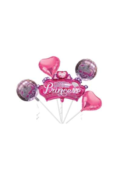 OEM Set of 5 Happy Birthday Balloons with Princess Character