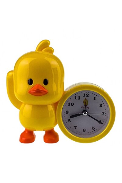OEM Plastic Table Clock with Chick Design, 14x14 cm, Yellow