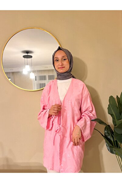 RABİASCARF KADIN DESENLİ BAĞLAMALI KİMONA