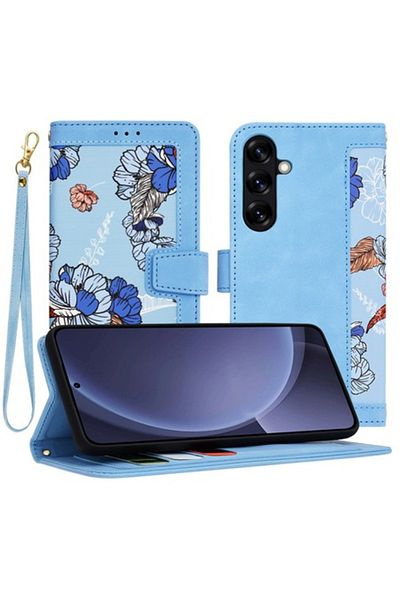 AXIO Husa pentru Samsung Galaxy S25 Plus, Q62, Piele ecologica, Vibrant Blue