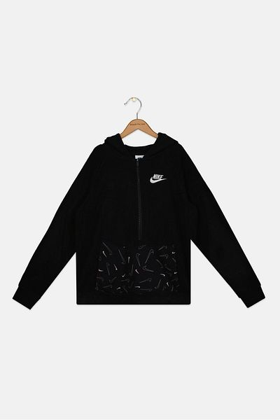 Nike Kids Girl Sportswear Fit Long Sleeves Outdoor Sweatshirt, Black