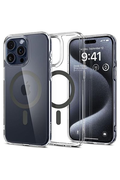 Axios Protective Case for iPhone 15 Pro, Grip Pro, Thermoresistant Plastic, Graphite