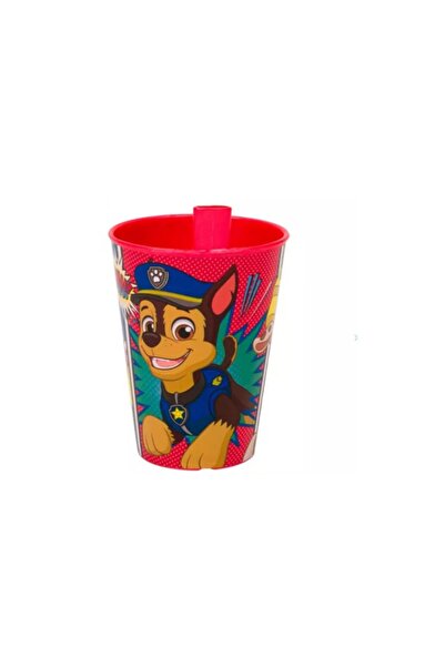 OEM Cup with integrated straw, Paw Patrol character design, plastic, 260 ml, Multicolor