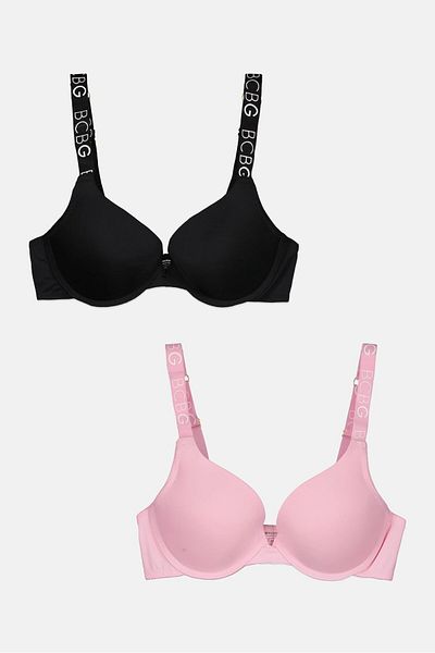 Bcbgeneration Women 2 Pack Padded Underwired Plain Bra, Multicolor