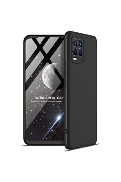 OEM Husă de protecție premium pentru Realme 8i cu bara de protecție și folie de protecție TPU pentru tot ecranul, neagră