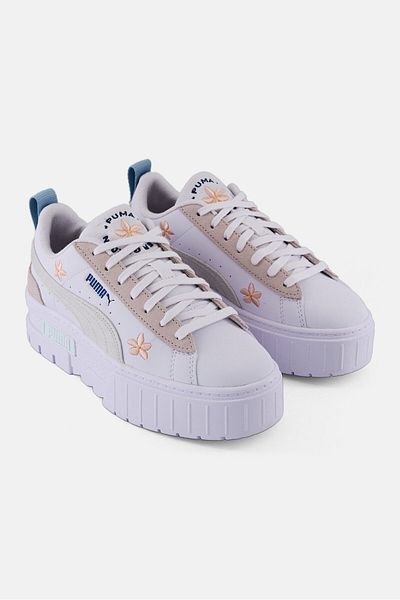 Puma Women Mayze Embroidery Lace Up Outdoor Shoes, White