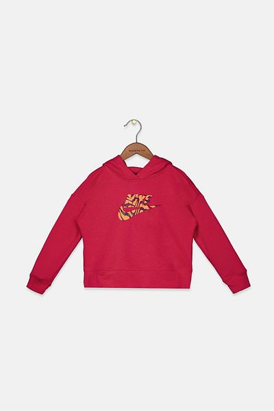 Nike Kids Girl Standard Fit Long Sleeve Sweatshirt, Dark Pink