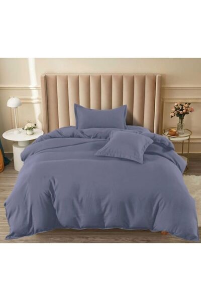 Pucioasa Bed linen, Sulfur, Plain, 4 pieces, 1 person, 140x200cm, Finet Satinat, Dark Grey