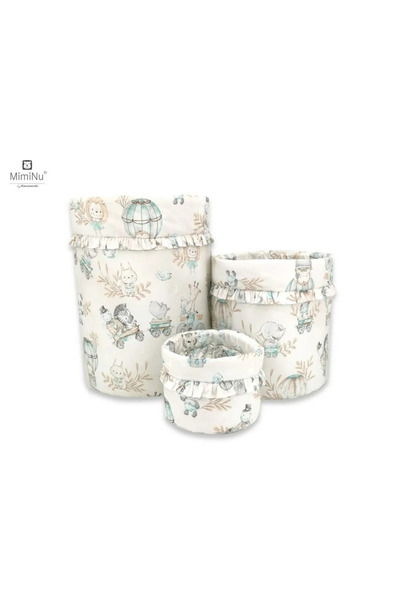 MimiNu Toy storage box, MimiNu, Set of 3 round baskets with generous dimensions for toys