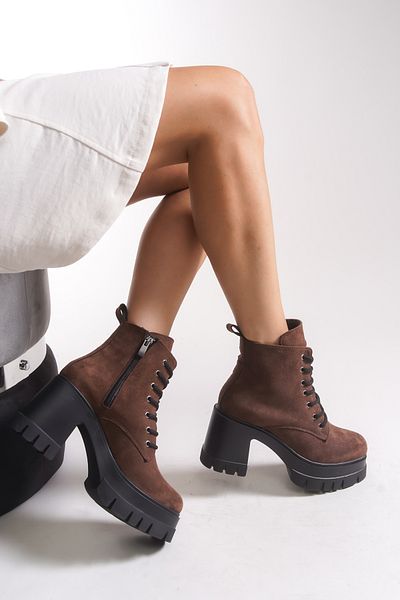Riccon Nvanor Women's Heeled Boots 0012504 Brown Suede