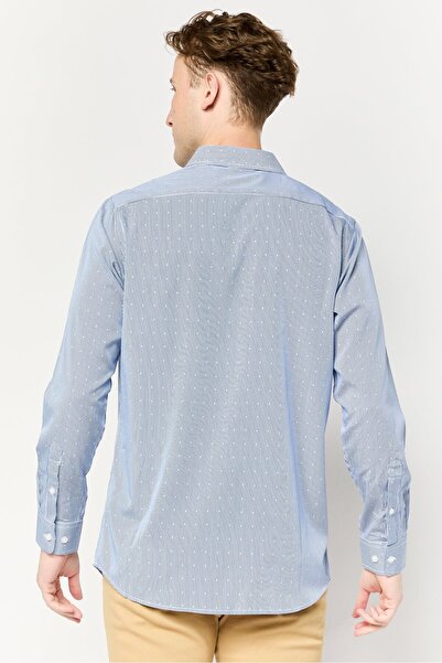 Scotch & Soda Men Modern Fit Stripe Long Sleeves Dress Shirt, Multicolor