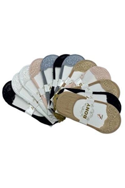 bony Set 12 șosete de damă, multicolore cu dantelă, EUR36/41
