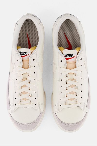Nike Women Lace Up Low Platform Basketball Shoes, Off White