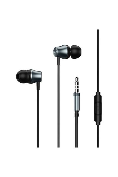 SOHO In-ear headphones with microphone and volume control, Deep bass boost model, Jack 3.5 mm, Grey