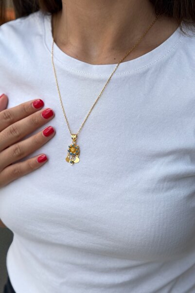 Utku Kuyumculuk 22 AYAR ÖZEL TASARIM ÇİÇEK MODELİ ALTIN KOLYE