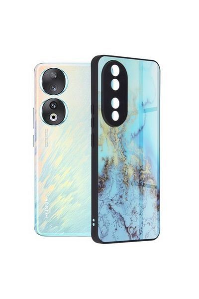 Axios High Protection Case for Honor 90, Premium, B417, Hard Plastic, Majestic Navy Ocean
