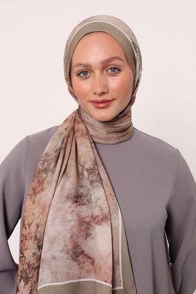 LuvenSara Patterned Silk Shawl |   Beige