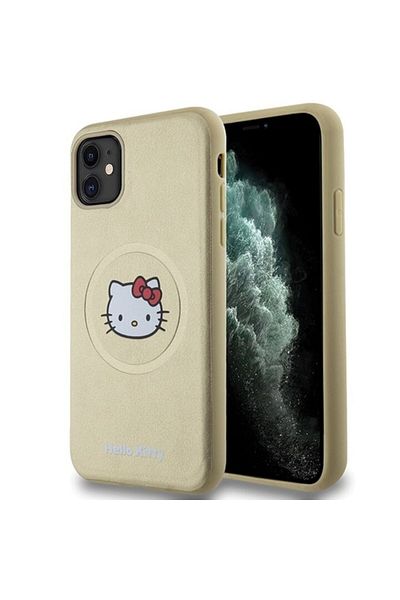 Hello Kitty Husa pentru iPhone 11, Z79, Piele ecologica, Gold