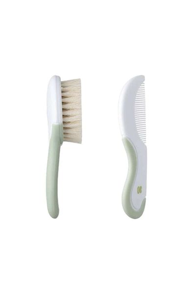 OEM Set complet de îngrijire pentru bebeluși, pieptene și perie extra moale, material ecologic, non-toxic, culoare verde