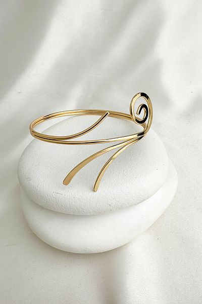Modex Gold Color Spiral Curl Detail Adjustable Handle Accessory (Diameter: 9cm)