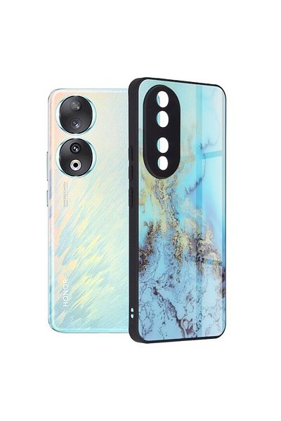 Axios High Protection Case for Honor 90, Premium, B417, Hard Plastic, Majestic Navy Ocean