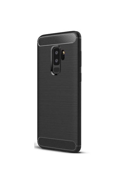 OEM Hybrid protective case for Samsung Galaxy S9 - Carbon and soft silicon, navy blue color