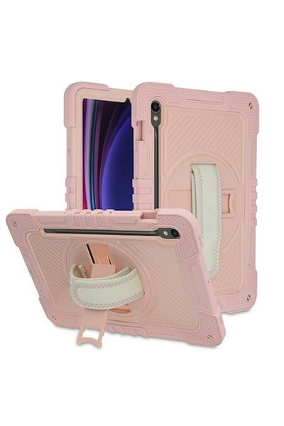 OEM High-Protection Case for Samsung Galaxy Tab S9/S9 FE - Slim Protector, StripeShell, Lexgard, Pink