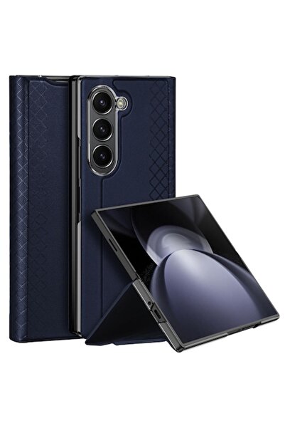 CLOUD Husă pentru Samsung Galaxy Z Flip7, piele, albastră