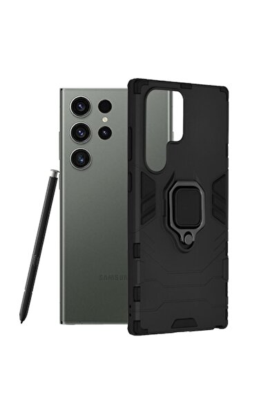 OEM Carcasă de înaltă protecție pentru Samsung Galaxy S23 Ultra, rezistentă la impact, plastic termorezistent, intense Dark