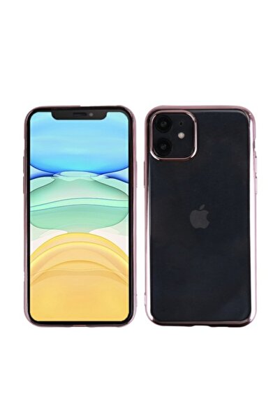 OEM Transparent back protective case for iPhone 11 with pink frame