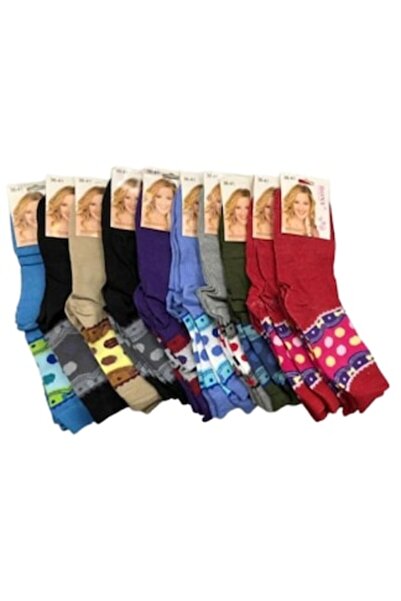 bony Set 20 șosete lungi de damă, multicolore cu model cu buline, mărimea 36-41