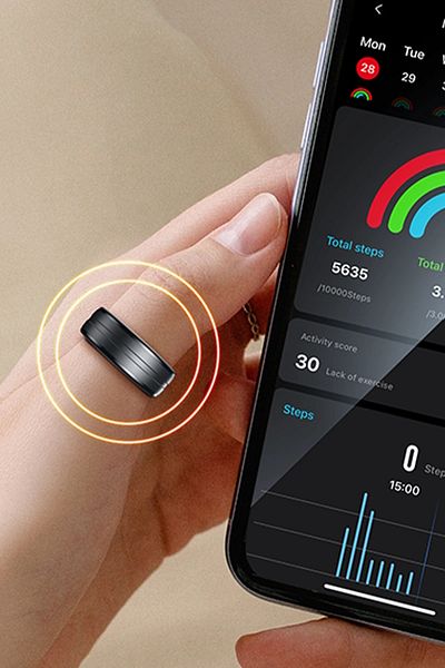 Yesido خاتم IO32 الذكي، مقاوم للماء حتى 50 مترًا، خاتم BT الذكي مع ميزات الصحة وتتبع التمارين