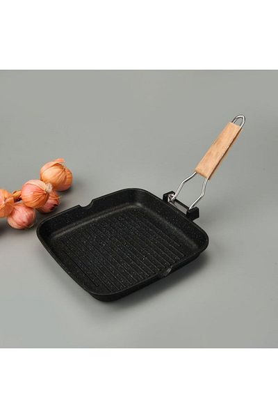 Cem Cast Iron Grill Pan - Gray - 24X24 cm