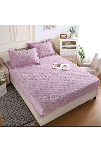 OEM Sheet and 2 pillowcases, Cocolino, Knitted, Simple, 3 pieces, 180x200cm, Lilac