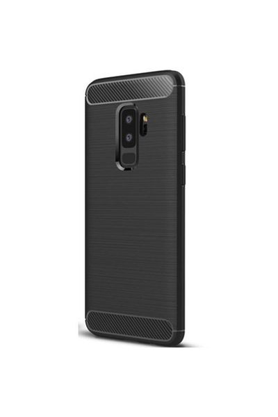 OEM Hybrid protective case for Samsung Galaxy S9 - Carbon and soft silicon, navy blue color