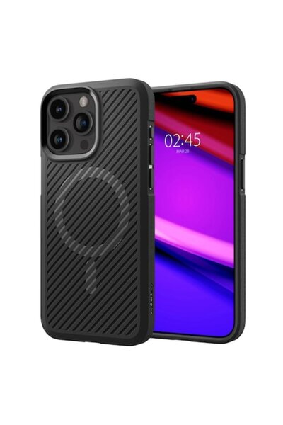 OEM Carcasa de protectie compatibila cu iPhone 15 Pro Max, Core Armor MagSafe, H245, PU, Matte Negru