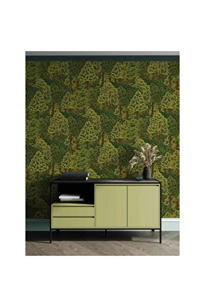 Hai în Țara Oașului Vinyl Wallpaper, Super Washable, Forest Model, Green