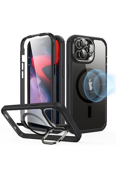 OEM High Protection Case for iPhone 15 Pro Max + Screen Protector, Sleek Defense, B1052, Hard Plastic, C