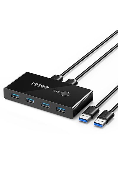CLICK Docking Station 4x USB-A, 2x USB Cable, Plug & Play, LED, 5Gb/s, 1.5 m, I40, Ugreen Sharing Switch B