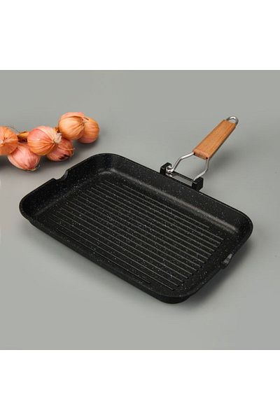 Cem Cast Iron Grill Pan - Gray - 34X24 cm