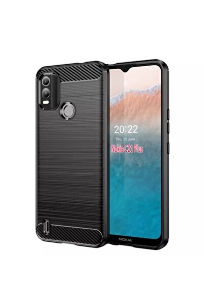 OEM Protective Case for Nokia C21 Plus, UltraX, Carbon Silicone, Thermoplastic, Black
