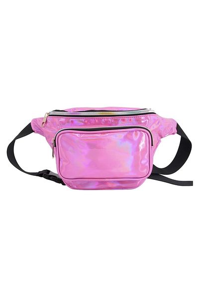 Evolium Borseta compartimentata Shiny roz cu 3 buzunare exterioare cu fermoar, Roz