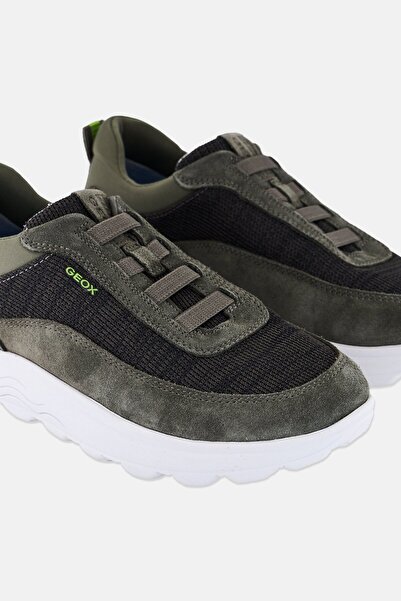 Geox Men U Spherica B Slip On Casual Shoes, Olive