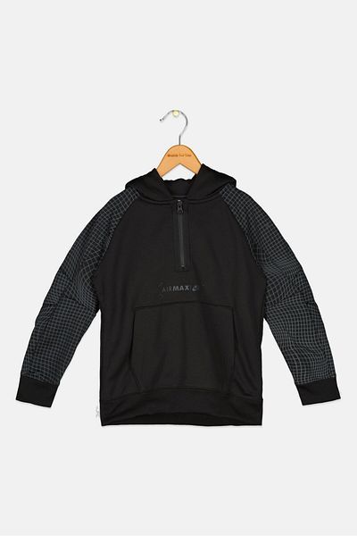 Nike Kids Boy Sportswear Fit Long Sleeve Outdoor Sweatshirt, Black