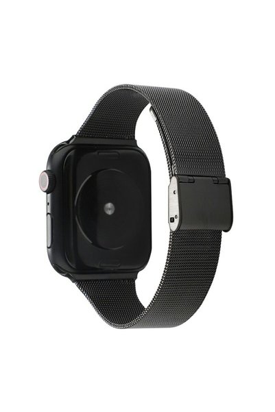 Bibilel Curea din oțel inoxidabil pentru Apple Watch 1/2/3/4/5, compatibilă cu 42/44 mm, neagră, BBL1881